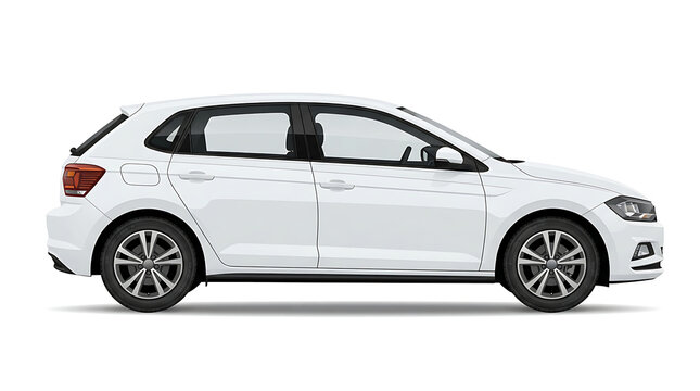 White Family Hatchback Car Side Profile Vector