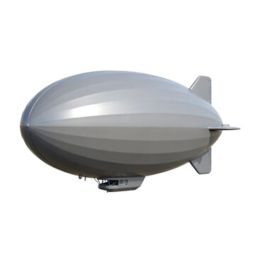 [Transparent Background PNG]Modern airship with streamlined hull and enclosed gondola