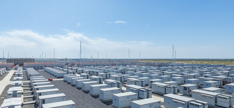Close-Up Aerial View of the World's Largest Operational Energy Storage Power Station in Inner Mongolia