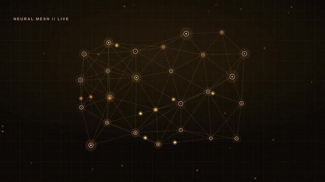 4K golden deep learning network with layered node columns and signal pulses, luxury artificial intelligence backdrop