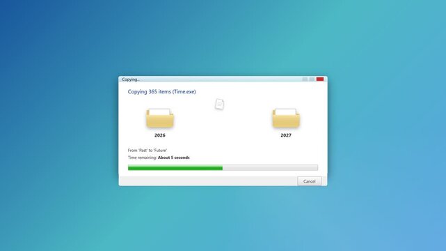 Nostalgic Windows 2010 Aero Countdown Timer 2027