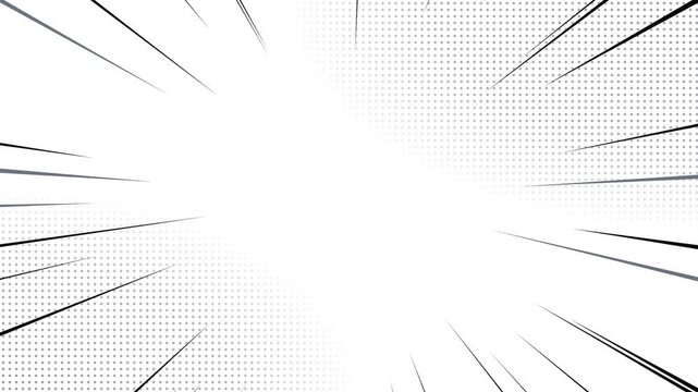Speed lines background with halftone dots and radial action effects