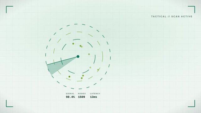 4K mint dual radar HUD with twin scanning scopes and data readouts, clean futuristic interface backdrop