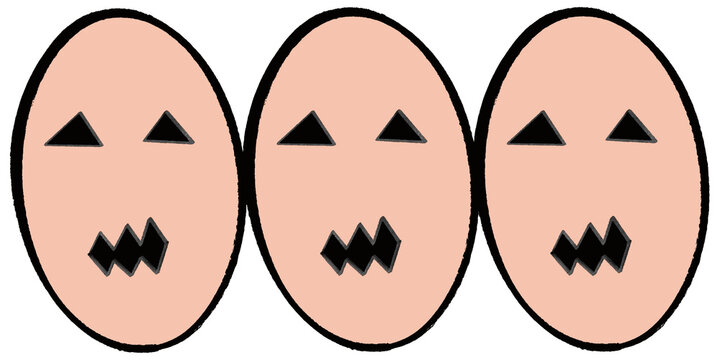 Halloween eggs with strange face