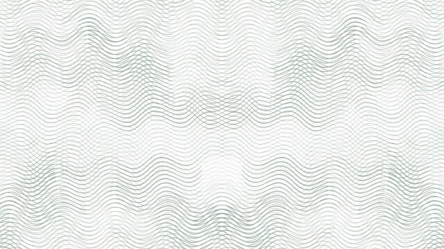 Animated Abstract Wave Pattern stop motion  with Intersecting Green Lines stop motion on a Clean White texture Background, 