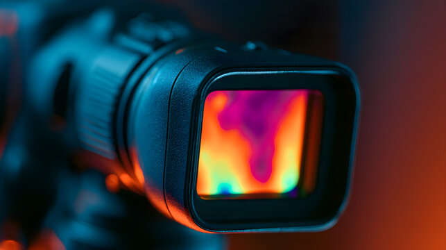 Thermal Imaging Camera Glowing Softly Capturing A Heat Map Display
