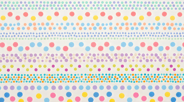 Colorful polka dot pattern background with various circles in bright vibrant colors