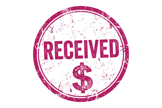 Received stamp dollar sign