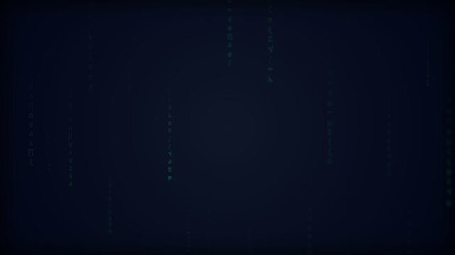 Digital matrix code animation with neural network logo reveal for artificial intelligence and technology branding