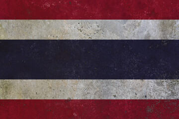 Thailand national flag painted on textured wall mural background © Cristian Valderas