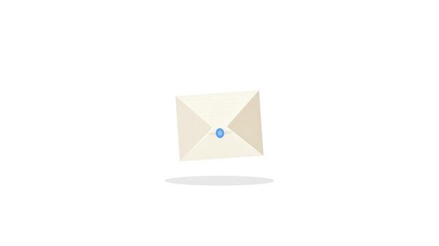 Flat 2D animation showcasing a floating cardboard parcel and a sparkling letter envelope. Designed for logistics and e-commerce concepts.