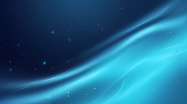 Abstract Blue Glowing Waves and Digital Particle Background