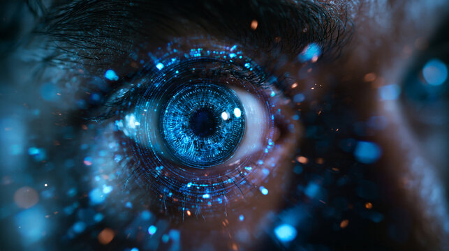 Biometric Iris Recognition and Futuristic Digital Eye Interface