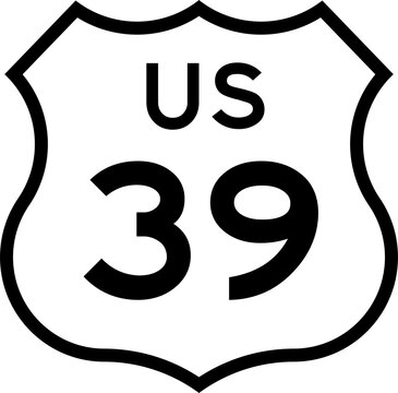 US Route 39 Emblem Badge Background Removed
