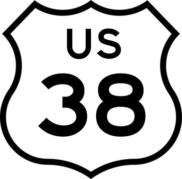 US Route 38 Emblem Badge Background Removed