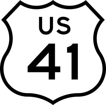 US Route 41 Emblem Badge Background Removed