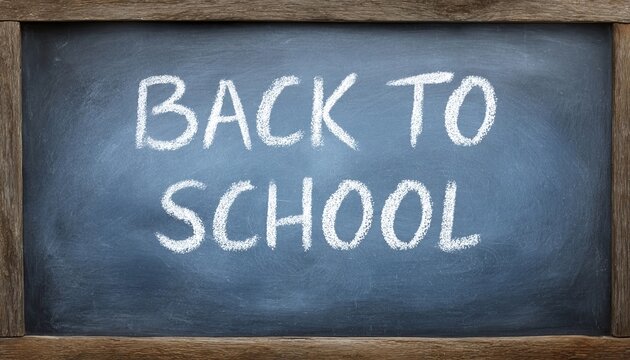 Creative Educational Concept Featuring Chalk Written Word Back To School On Grunge Blue Blackboard