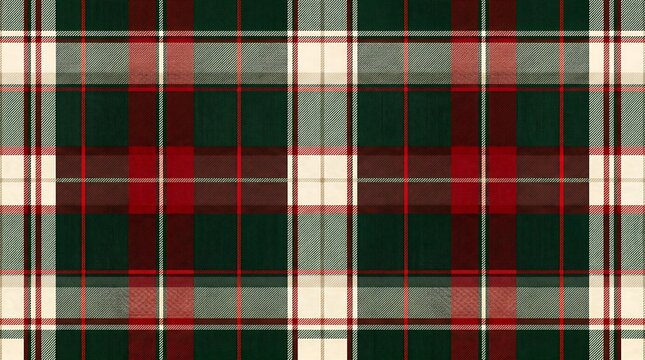 classic christmas tartan plaid seamless pattern in dark green red and white