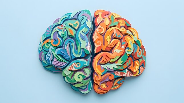 Exploring the dichotomy of the mind a colorful representation of mental wellbeing and internal struggles