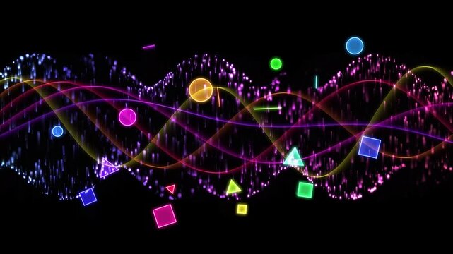 Abstract quantum geometric particle waves moving in dark digital space