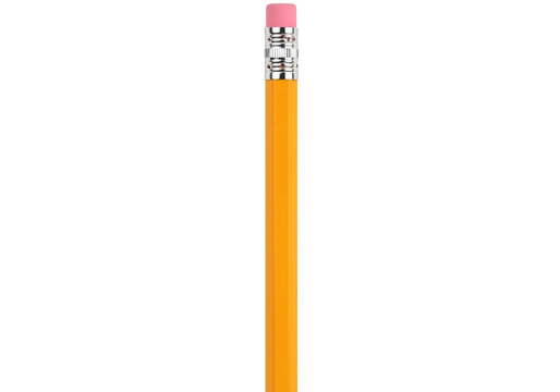Yellow pencil with a pink eraser top
