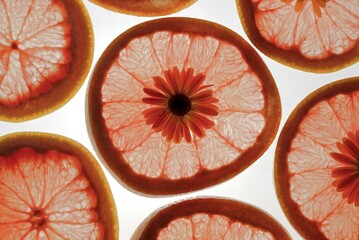 A background of backlit orange slices © Irina
