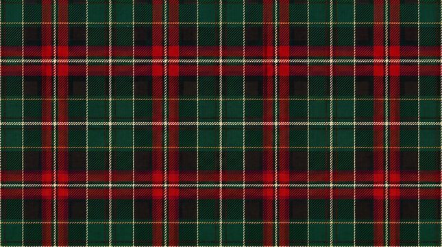 classic christmas tartan plaid seamless pattern in dark green and red