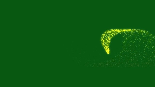 Glitter glowing pixie dust sparkle path on green background, magical light trail, shimmering white stars, elegant fantasy effects, seamless cinematic 4k animation