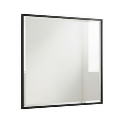 Fototapeta premium Modern square mirror with thin black frame