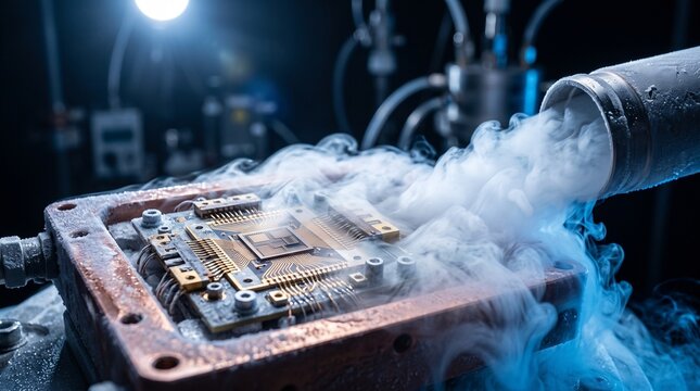 Cryogenic cooling of microchip in industrial lab