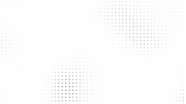 White corporate abstract background dots and grid with dynamic organic wave motion, minimalist halftone dot matrix pattern, clean light technolgy business display.