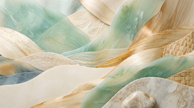 abstract bamboo and jade commercial background with natural textures