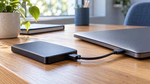 Externe SSD f&uuml;r die Datensicherung am B&uuml;roarbeitsplatz