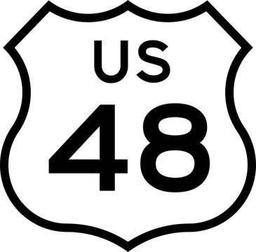 US Route 48 Emblem Badge Background Removed