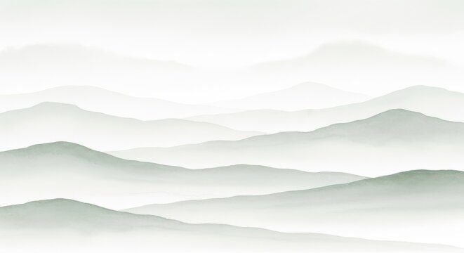 Serene watercolor waves against a soft sky gradient