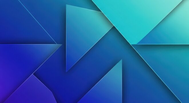 Geometric abstraction in gradient blue and teal