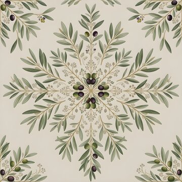 seamless pattern luxury Mediterranean botanical background  