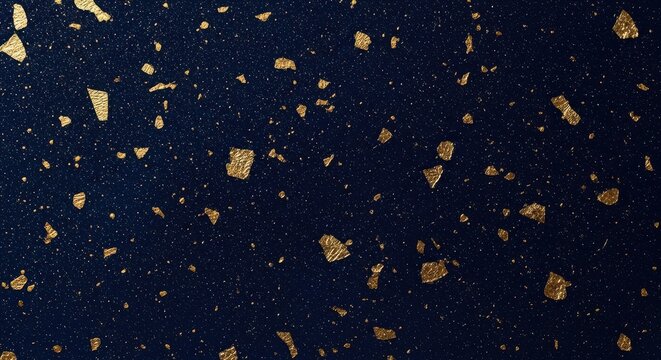 Cosmic space debris field with colorful fragments against dark void