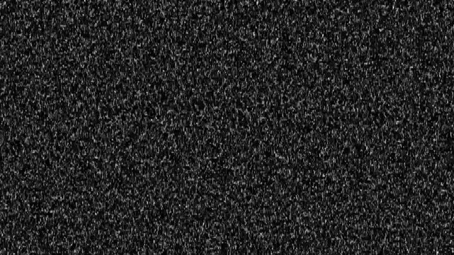 Retro television static noise and vintage screen. Analog signal loss and monochrome interference. VHS glitch texture and 4K motion background.