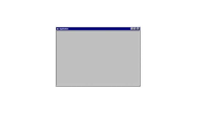 Retro computer interface window frames on white background