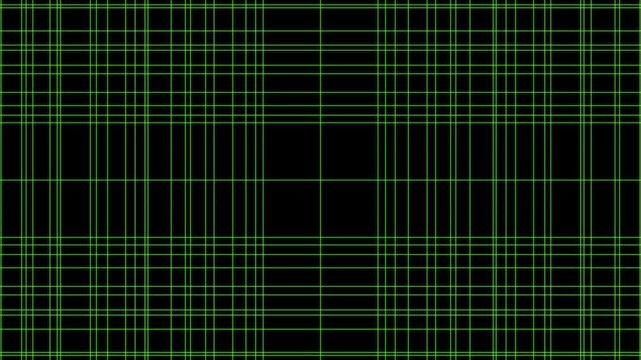 Green grid pattern with logarithmic scale expanding in dark background for data visualization concepts