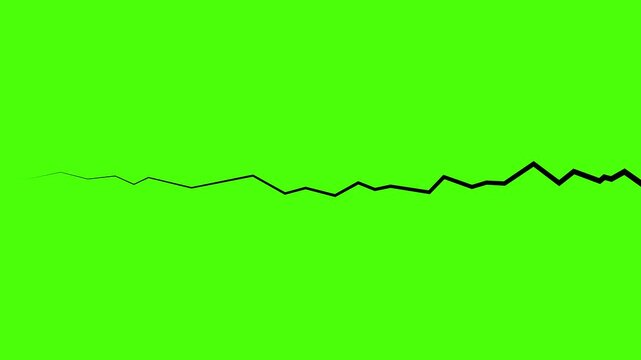 Crack line animation appears on a green screen, cartoon doodle concept, 4k motion graphics animation video.