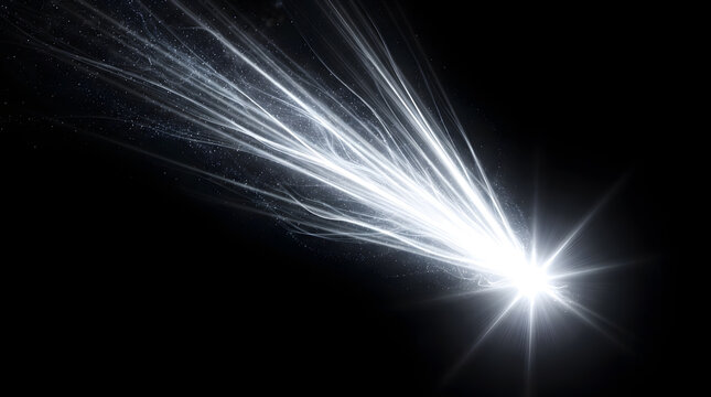 White Laser Line Beam and Glowing Particle Light Effect