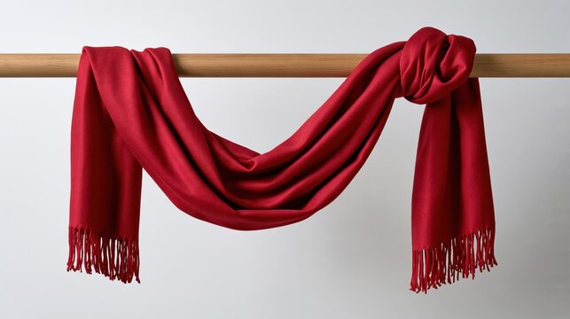 Funny levitating fabric scarf floating like gentle wave, winter photo