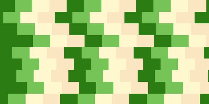 Abstract green pixelated staggered mosaic background geometric digital grid pattern texture vector