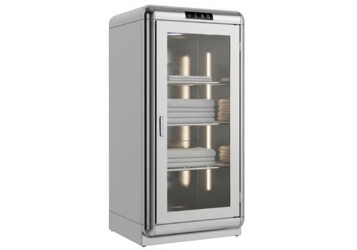 Modern stainless steel mini fridge freezer
