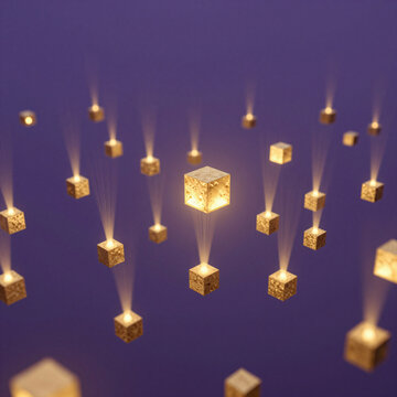 distributed validator network nodes with golden light pulses