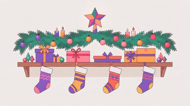 christmas sock on a white background