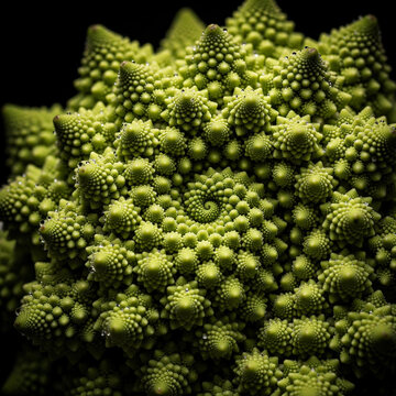 Romanesco broccoli fractal spirals macro