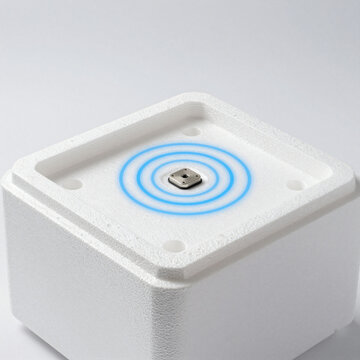 High tech sensor embedded in insulated foam packaging